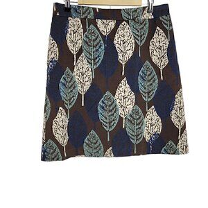 Boden Leaf Print A-Line Cotton Skirt whimsigoth fairy grunge goblin Size 10R